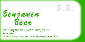 benjamin beer business card
