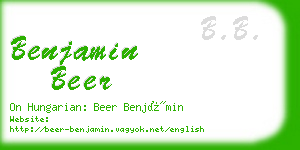 benjamin beer business card